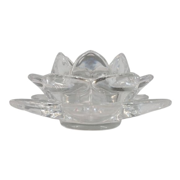PartyLite Lotus Flower Glass Votive Candle Pair P91289 - Picture 3 of 9